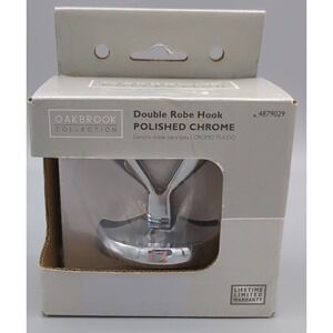 Oakbrook Collection Double Robe Hook Polished Chrome Zinc 2 in Hook 30 lb